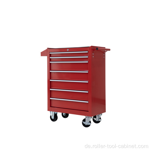 Rote mobile DIY Werkzeugkiste mit sieben Schubladen